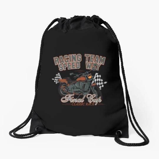 MOTORCYCLE, RACING TEAM SPEED WAY Drawstring Bags