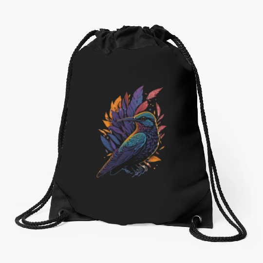 Nature Lovers - Charming Hummingbird Drawstring Bags