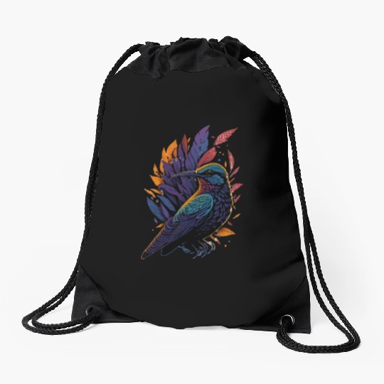 Nature Lovers - Charming Hummingbird Drawstring Bags