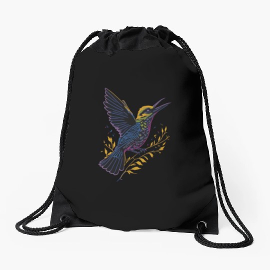 Nature Lovers - Charming Hummingbird Drawstring Bags