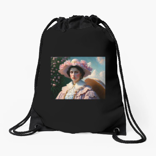sad woman Drawstring Bags
