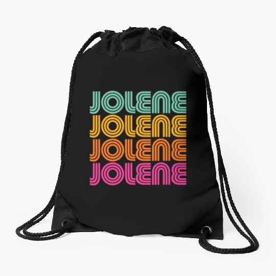Jolene Retro Vintage 70s 80s Rainbow Pink Song Sun Drawstring Bags