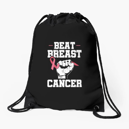 Beat Breast Cancer Advocacy Breast Cancer Drawstring Bags