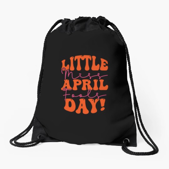 Little Miss April Fools Day Drawstring Bags