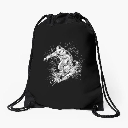 Cool Mountaineering Jump Style Snowboard Move Drawstring Bags
