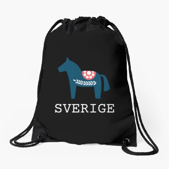 Sverige Sweden Swedish Dala Horse Dalecarlian Drawstring Bags
