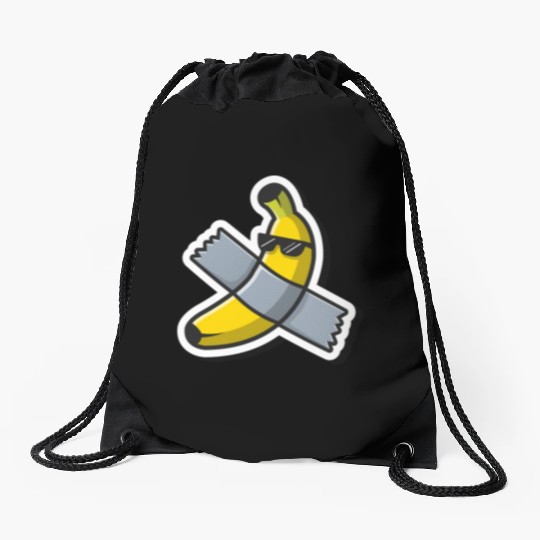 Cute Banana Art Using Glasses Drawstring Bags
