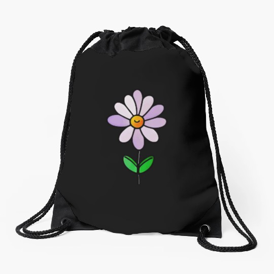 Lavender Flower Art Drawstring Bags