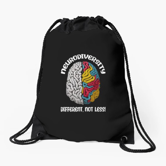"Different, Not Less" Neurodiversity Drawstring Bags