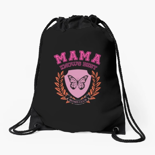 Mama Knows Best Moms Club Drawstring Bags