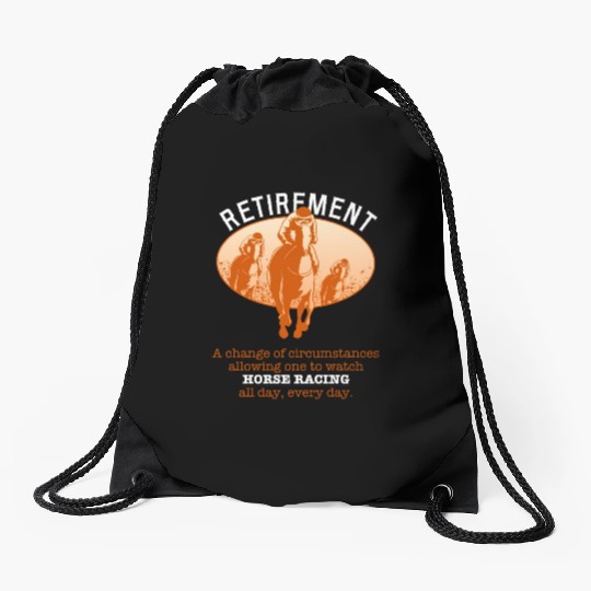 Retirement Plan Horse Racing Drawstring Bags