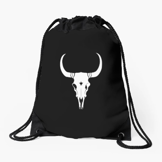 Cattle Skull Cow Skull Rodeo Western Skeleton Drawstring Bags