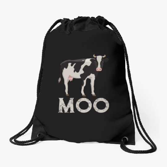 Moo Cow Lover Famer Cattle Ranch Dairy Farming Drawstring Bags