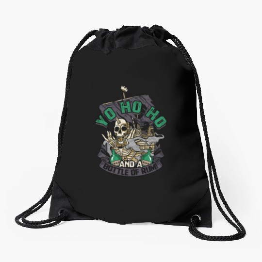 Yo ho ho and a bottle of rum! - Pirate Drawstring Bags
