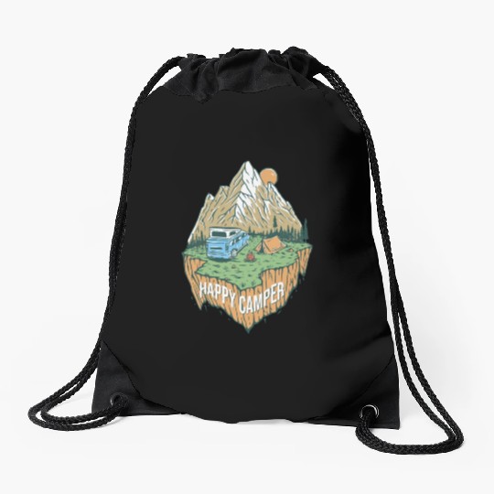 Happy Camper Explore The Nature Drawstring Bags