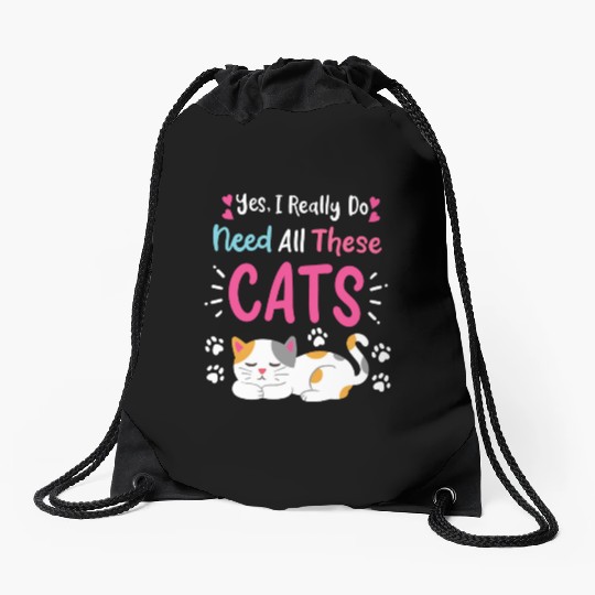 Cats Cat Owner Cat Lover Drawstring Bags
