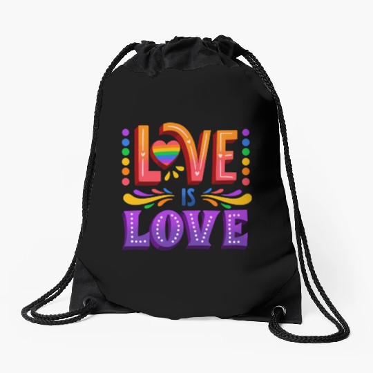 love is love | lgbtq community Drawstring Bags