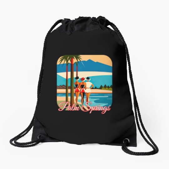 Palm Springs Swim Club Drawstring Bags