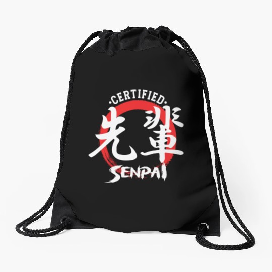 Certified Senpai Japanese Manga Anime Lover Otaku Drawstring Bags