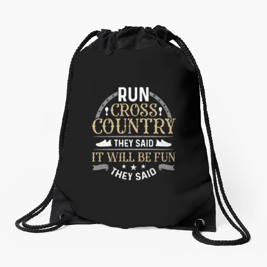 Cross Country Running Run Cross Country They Race Drawstring Bags