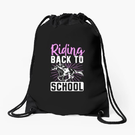 Horse Lover Equestrian Riding Back To School Drawstring Bags