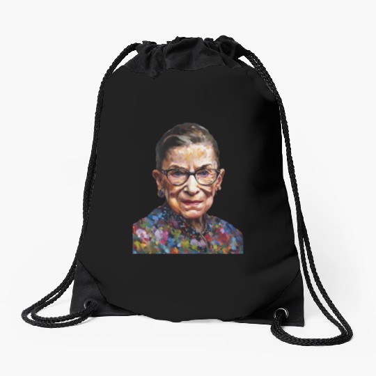 Ruth Bader Ginsburg portrait in a Monet style Drawstring Bags
