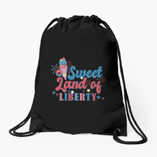 Sweet Land Of Liberty Drawstring Bags