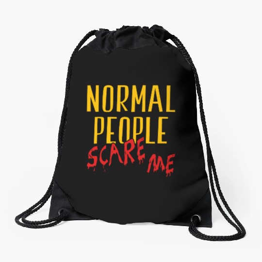 Normal People Scare Me Halloween Costume Drawstring Bags