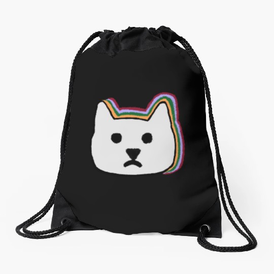 cat face Drawstring Bags