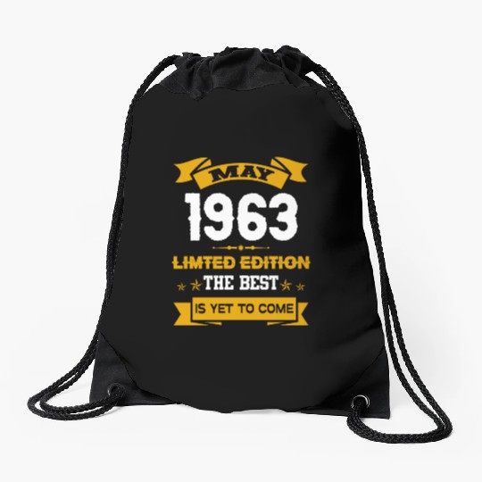 May 1963 Birthday Surprise Drawstring Bags