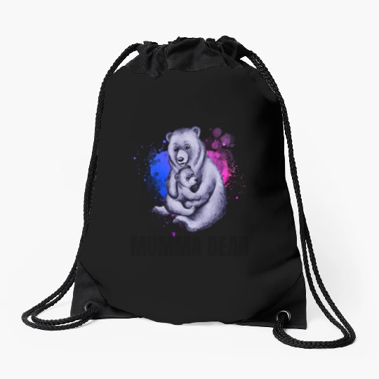 Mumma Bear, Mother's Day, Mom Drawstring Bags