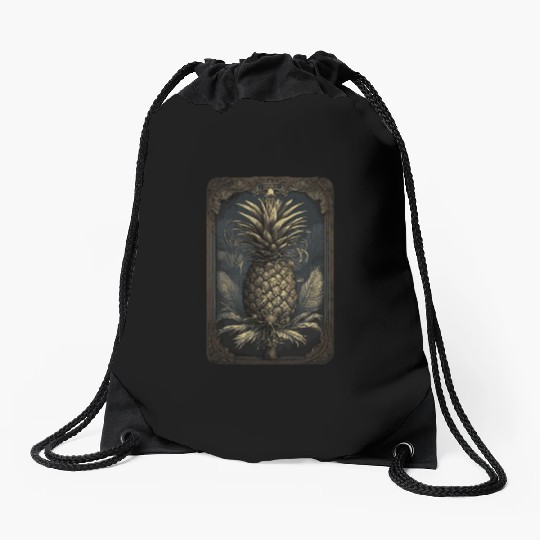 pineapple fruit tarot Drawstring Bags