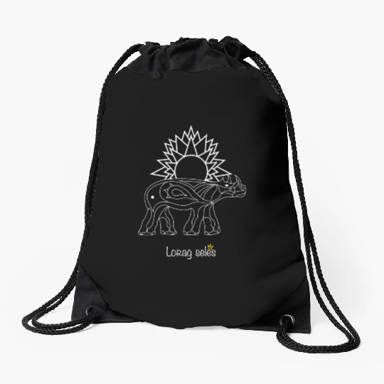 Interstellar rhinoceros Drawstring Bags