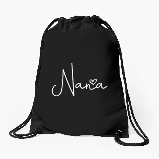 Cute Nana Heart Minimal Women Grandma Christmas Mo Drawstring Bags