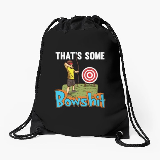 Bow Hunting Arrow and Archery Quote Design Archery Drawstring Bags