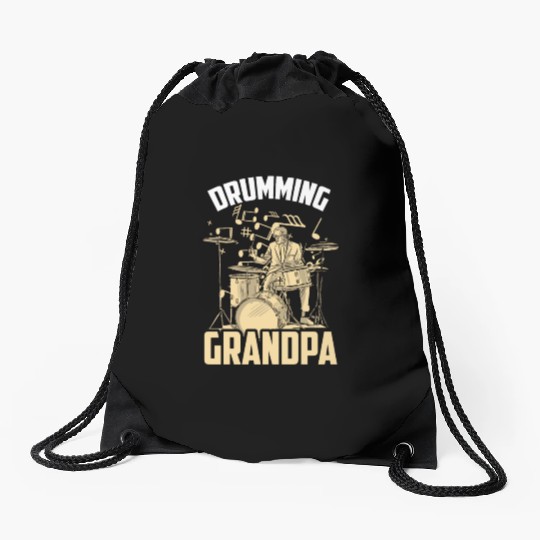 Drumming Grandpa Drummer Drum Intrument Lover Drawstring Bags