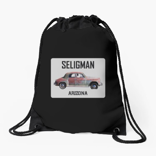 Old car city of Seligman in Arizonna, US Route 66 Drawstring Bags