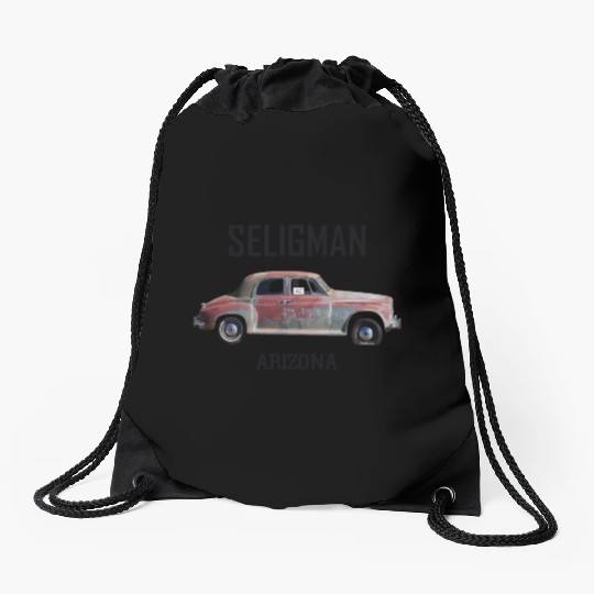 Old car city of Seligman in Arizonna, US Route 66 Drawstring Bags