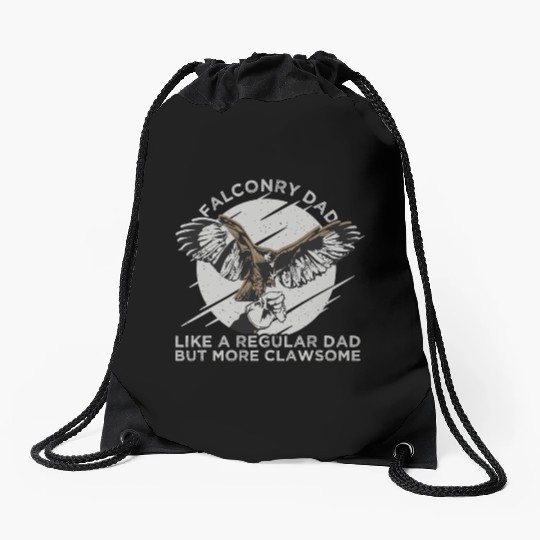 Falconry Dad Eagle Flying Drawstring Bags