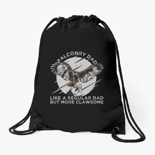 Falconry Dad Eagle Flying Drawstring Bags