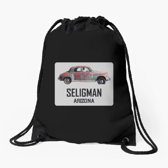 Old car city of Seligman in Arizonna, US Route 66 Drawstring Bags