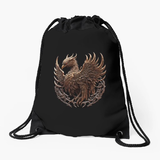Illustration of Phoenix Drawstring Bags
