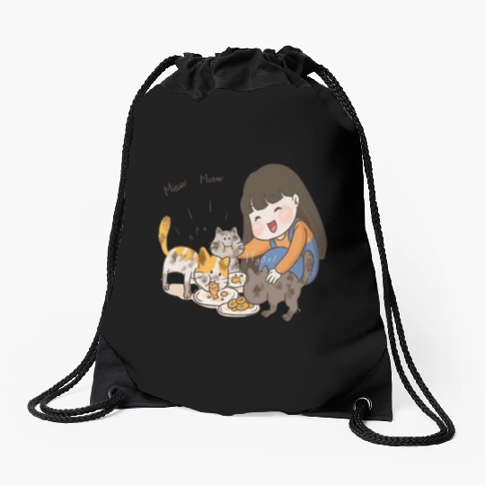 Crazy Cat Lady is My Destiny Drawstring Bags
