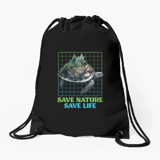 Save Nature protected species Environment Drawstring Bags