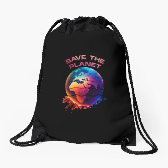 Save the Planet Nature Environment Earth Drawstring Bags