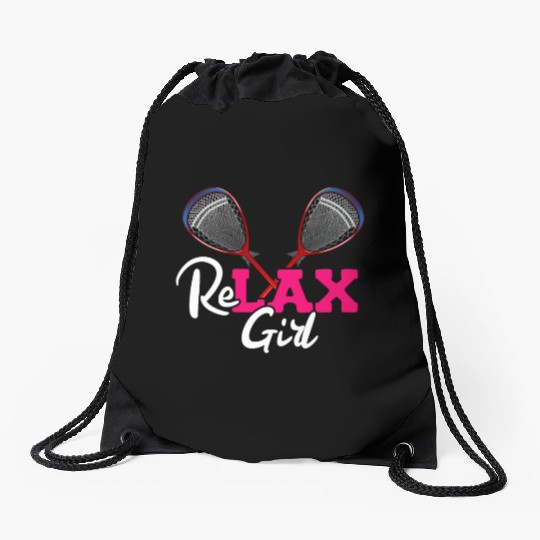 ReLAX Girl Lax Stick Athletic Sports Player Drawstring Bags