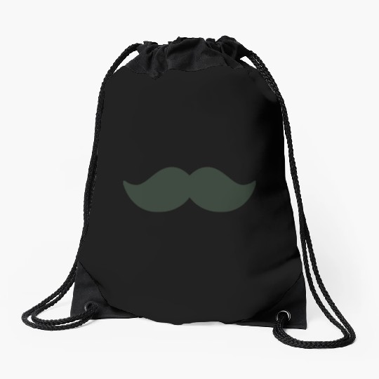 dark green mustache black man november bike Drawstring Bags