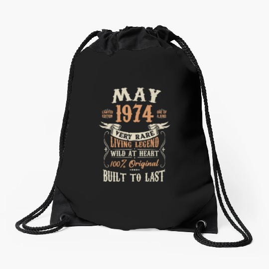 May 1974 Birthday Surprise Drawstring Bags