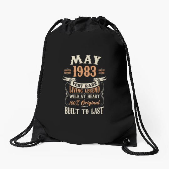 May 1983 Birthday Surprise Drawstring Bags