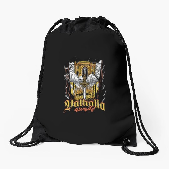 Valhalla awaits - Viking Drawstring Bags